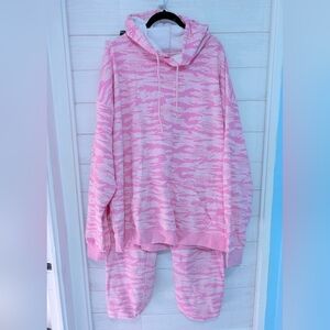 Assholes Live Forever ♾️ ALF Pink 🩷 &White 🤍 Allover Spell out Set Plus Size